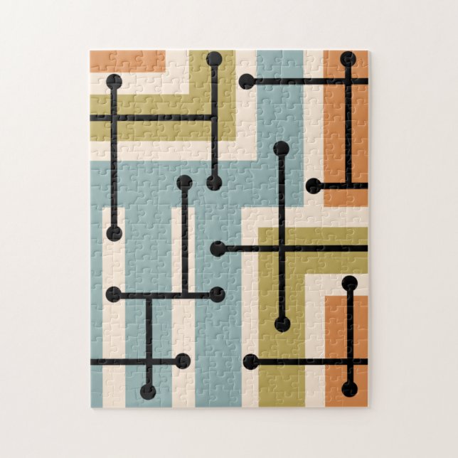 Retro Geometric Art Maze 1970s Retro (Vertikal)