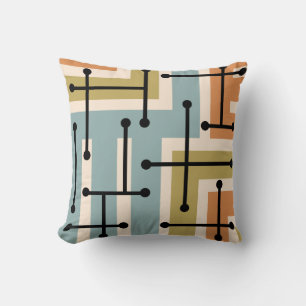 Retro Geometric Art Maze 1970s Retro Kissen