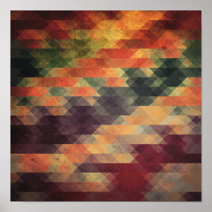 Retro Geometric Bold Stripes Worldof Colors Poster