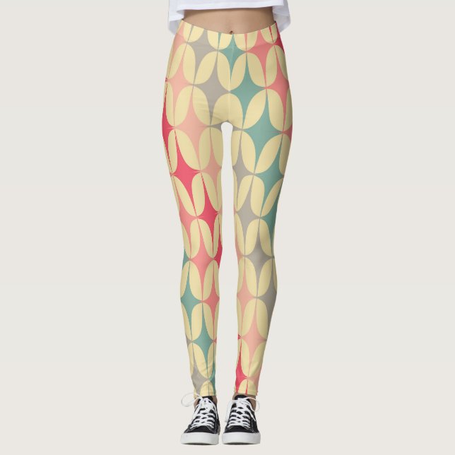 Retro Geometric: Diagonal Vintag Pattern. Leggings (Vorderseite)