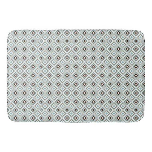 Retro Geometric Diamond Pattern Badematte (Vorderseite)