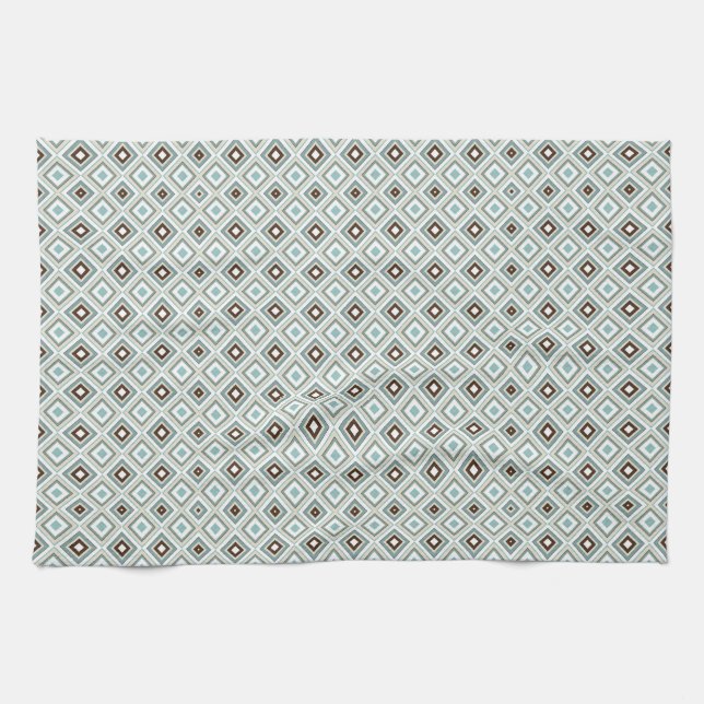 Retro Geometric Diamond Pattern Geschirrtuch (Horizontal)