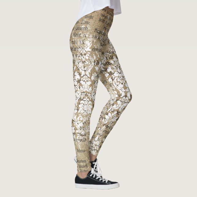 Retro Geometric Ephemera Patterns Women's Leggings (Rechts)
