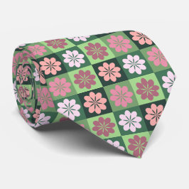 Retro Geometric Floral Pattern Neck Tie Krawatte