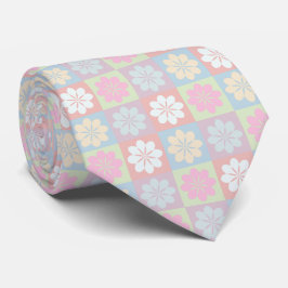 Retro Geometric Floral Pattern Neck Tie Krawatte
