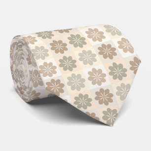 Retro Geometric Floral Pattern Neck Tie Krawatte