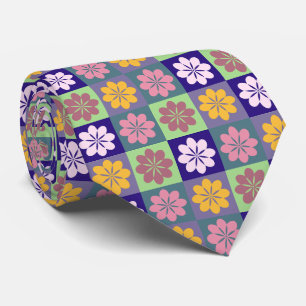 Retro Geometric Floral Pattern Neck Tie Krawatte