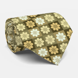 Retro Geometric Floral Pattern Neck Tie Krawatte
