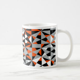 Retro Geometric Funky Orange Gray Black Pattern Kaffeetasse