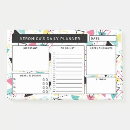 Retro Geometric Muster Daily Planer Post-it Klebezettel