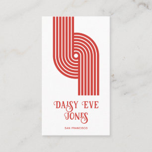 Retro Geometric Red Mod Business Card Visitenkarte