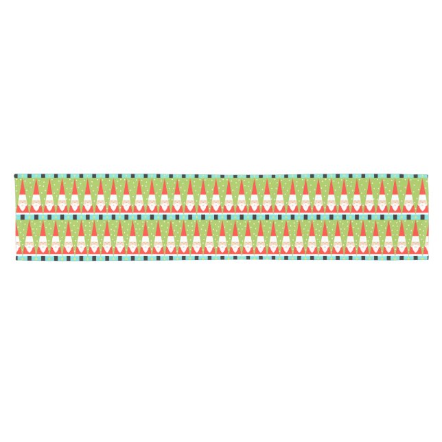 Retro Geometric Santa Table Runner Kurzer Tischläufer (Horizontal)