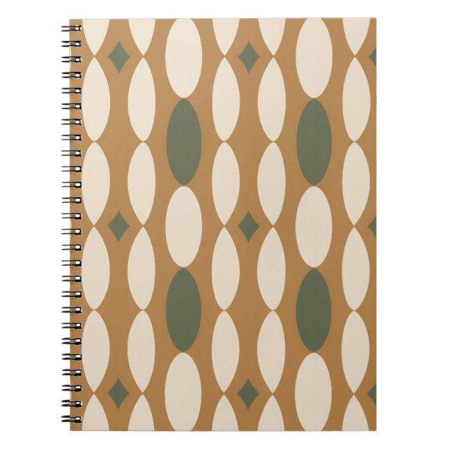 Retro Geometric Spiral Notebook Notizblock (Vorderseite)