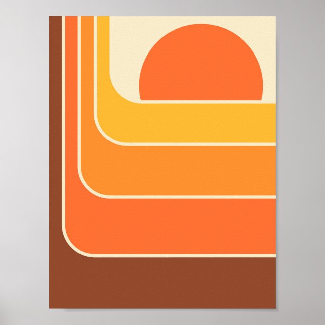 Retro Geometric Sun Design Poster (Vorne)