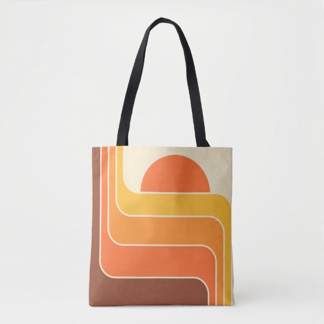 Retro Geometric Sun Design Tasche (Vorderseite)