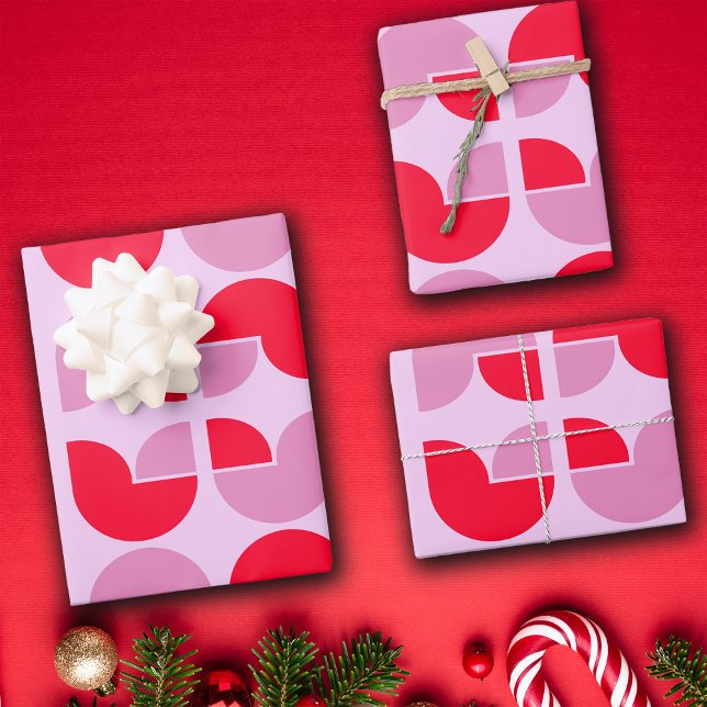 Retro Geometric Tulip Wrapping Gift Paper Geschenkpapier Set (Von Creator hochgeladen)