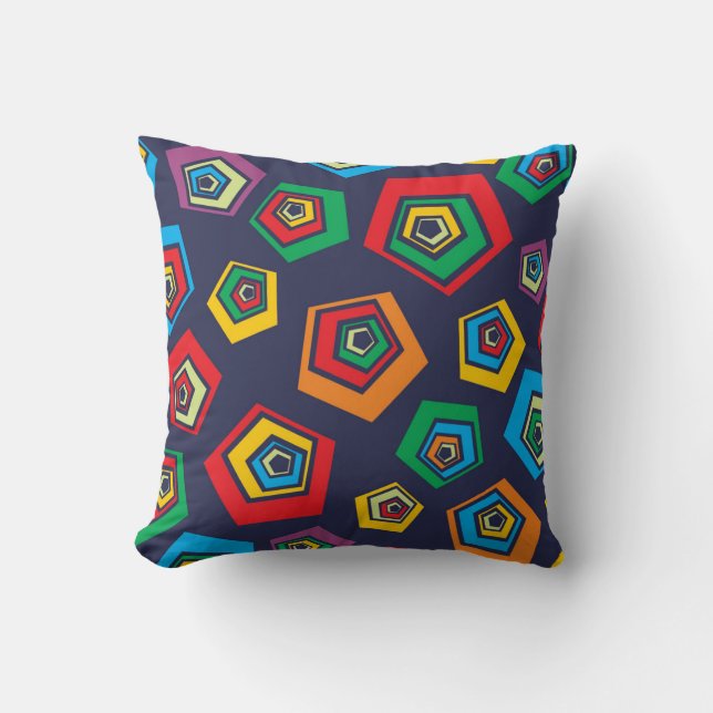 Retro Geometric Vibes Throw Pillow Kissen (Vorderseite)