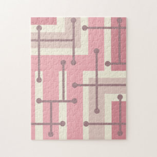 Retro Geometrie Art Maze Pink Vanilla