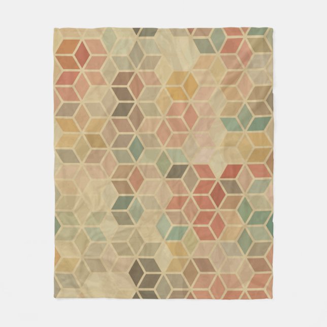 Retro-Geometrie: Nahtloses Design Fleecedecke (Vorderseite)