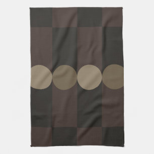 Retro Geometrie Streifen Kreise Schwarz Gold Geschirrtuch