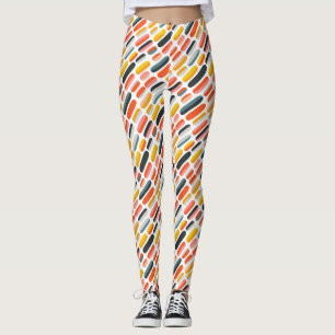 Retro-geometrische abstrakte Muster aus dem mittle Leggings