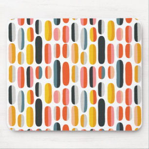 Retro-geometrische abstrakte Muster aus dem mittle Mousepad