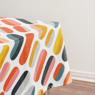 Retro-geometrische abstrakte Muster aus dem mittle Tischdecke