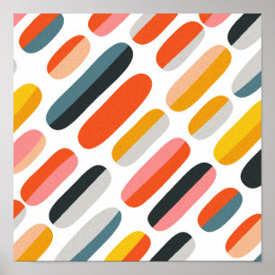 Retro-geometrische abstrakte Muster aus der Mitte Poster