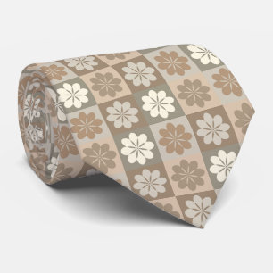 Retro-geometrische Blumenmuster-Krawatte Krawatte