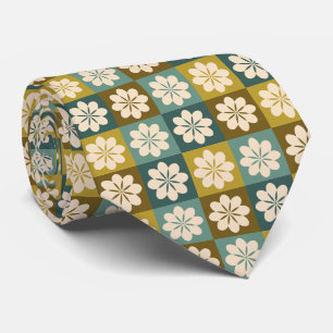 Retro-geometrische Blumenmuster-Krawatte Krawatte