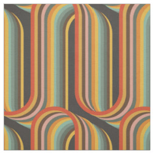 Retro-geometrische bunte Linien Stoff