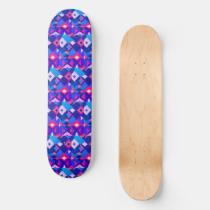 Retro Geometrische Diamanten in Purples und Pinks Skateboard