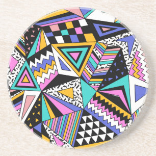 Retro-geometrische Formen: Farbige Vintage. Getränkeuntersetzer