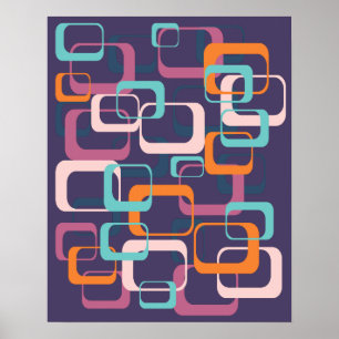 Retro geometrische Mitte des Jahrhunderts formt Poster