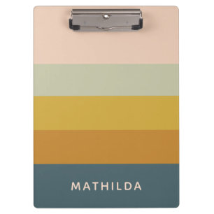 Retro-geometrische Pastell-Farbblock-Personalisier Klemmbrett