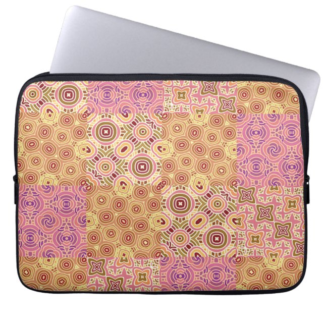 Retro-geometrische Patchwork  Laptopschutzhülle (Vorderseite)