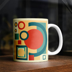 Retro-geometrische Risographen-Style Abstract-Desi Kaffeetasse
