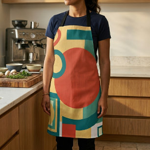 Retro-geometrische Risographen-Style Abstract-Desi Schürze