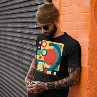 Retro-geometrische Risographen-Style Abstract-Desi T-Shirt