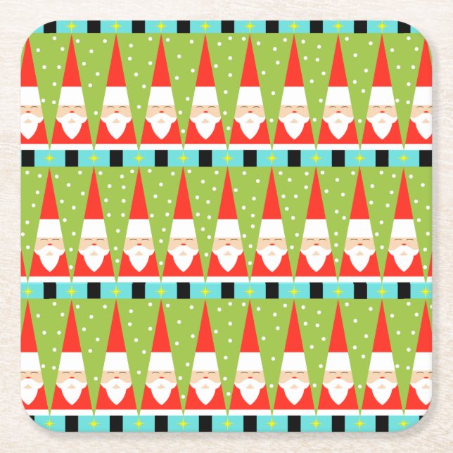 Retro geometrische Sanktharte PapierUntersetzer Rechteckiger Pappuntersetzer (Vorderseite)