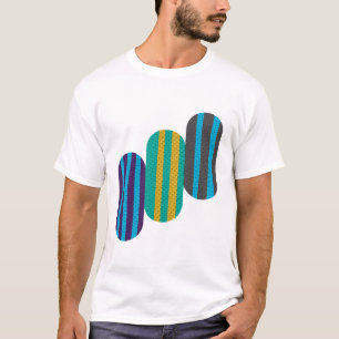 Retro-geometrische Streifen-Kapsel im Stil der Mit T-Shirt