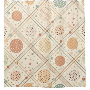 Retro-geometrischer Kreis Abstract im Stil der M Duschvorhang
