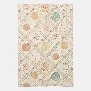 Retro-geometrischer Kreis Abstract im Stil der M Geschirrtuch