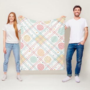 Retro geometrischer Kreis Abstrakt aus der Mitte Fleecedecke