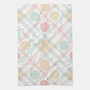 Retro-geometrischer Kreis Abstrakt aus der Mitte Geschirrtuch