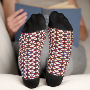 Retro-geometrisches abstraktes Musterdesign 1319 Socken