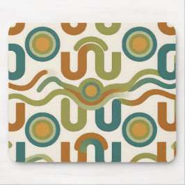 Retro-geometrisches Atom-Muster aus der Mitte des  Mousepad