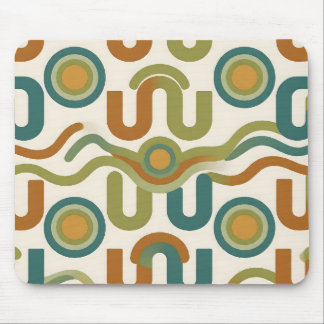 Retro-geometrisches Atom-Muster aus der Mitte des Mousepad