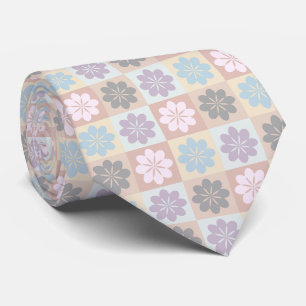 Retro-geometrisches Blumenmuster-Halstuch Krawatte