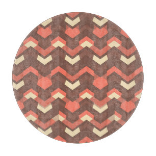 Retro-geometrisches Chevron-Muster Mitte des 20. J Schneidebrett